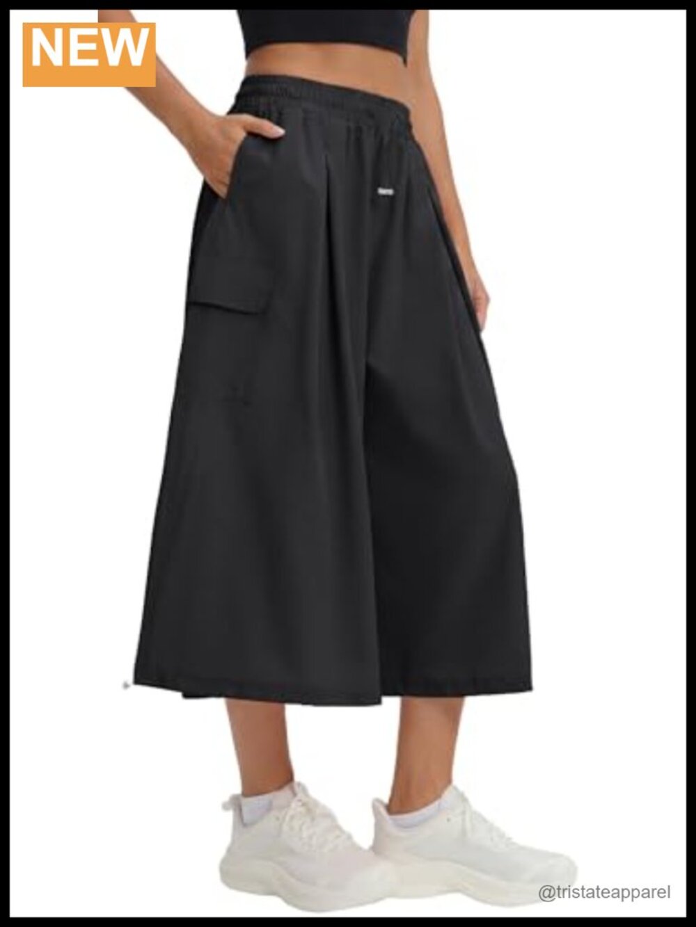 Wide Leg Capri Pants Polyester Spandex Quick Drying Hiking